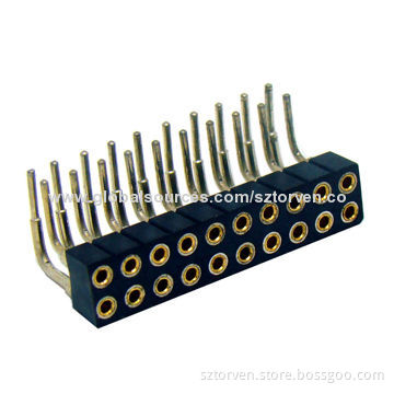 Socket Connector, 2.0mm, Right Angle Dip Type, Single and Dual Row